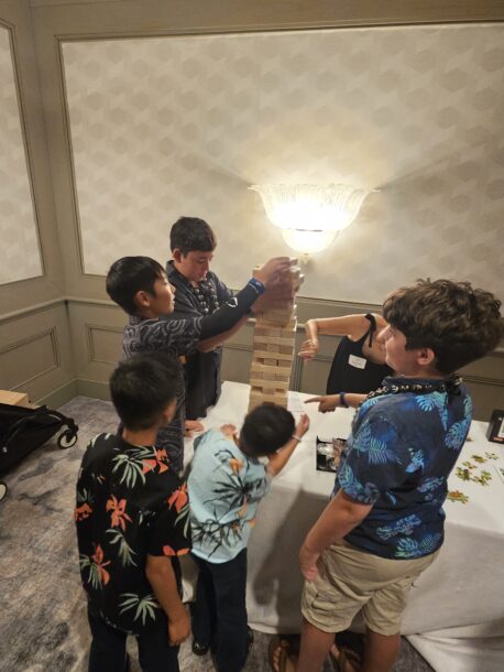 Kids playing Jenga